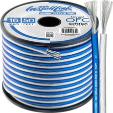 16 AWG Gauge Tinned OFC Speaker Wire Cable 50 Feet