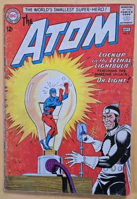 The Atom 8 G+ (2.5) Dr. Light & J.L.A. Appearances! DC Comics Aug-Sept 1963