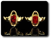 Ohrringe Rubin 2X8 Mm Vergoldet 18, K