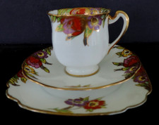 Art Deco / Vintage China Tea Set Trio.Standard China.Tulip Shape.3993 VGC