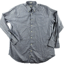 Peter Millar Men  s XL Blue Plaid Button Down Shirt Long Sleeve Cotton Check