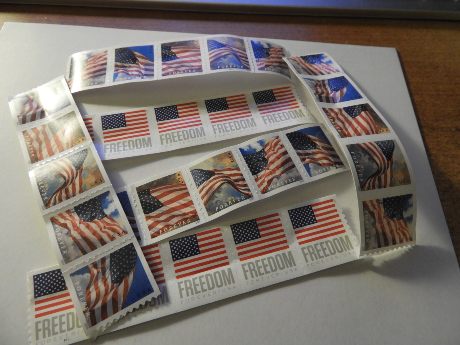 Forever Stamps - 20 Self-Adhesive USPS Stamps - Mixed Flags