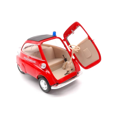 BMW ISETTA FEUERWEHR 1955 1:18 Welly Pompieri Modellino Nuovo - Immagine 2 di 3