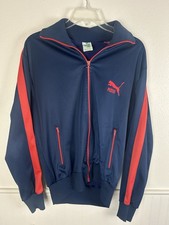Vintage 80s Puma Track Jacket Hiphop Blue And Red Medium