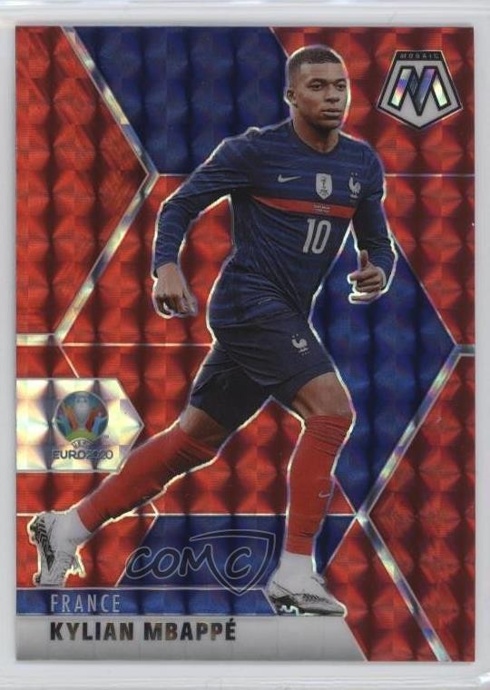 2021 Panini Mosaic UEFA Euro 2020 Red Mosaic Prizm Kylian Mbappe #112 11nt