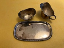 Wilkens Silber Tablett Milch Zucker Kordelrand 835