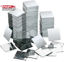 Suwimut 200 Pieces Glass Mirror Tiles for Crafts, 1 Inch Small Square Glass Mirr