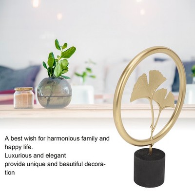 Exquisite Gold Ginkko Sculpture Elegant Leaf Decor For Living Room