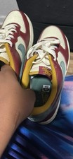 Nike Air Force 1 Low Top Sneakers Maroon Cream Yellow Lace Up Basketball Casual