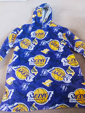 LA Lakers Purple Graphic Print Logo Hooded Pullover Fleece One Size Teens