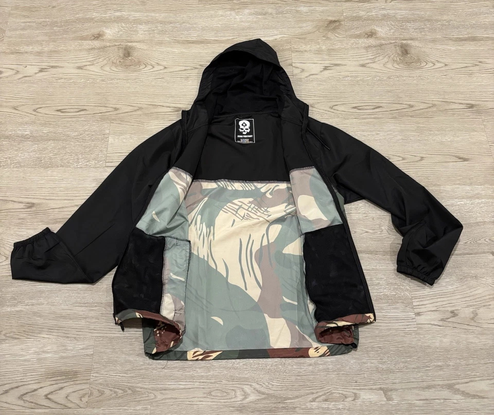 Cortavientos Zero Foxtrot Brushstroke Camuflado Cremallera Completa con Capucha, Talla XL Foto 3 de 4