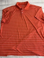Champion Golf Polo Shirt Mens 2XL Orange Striped Performance Polyester XXL