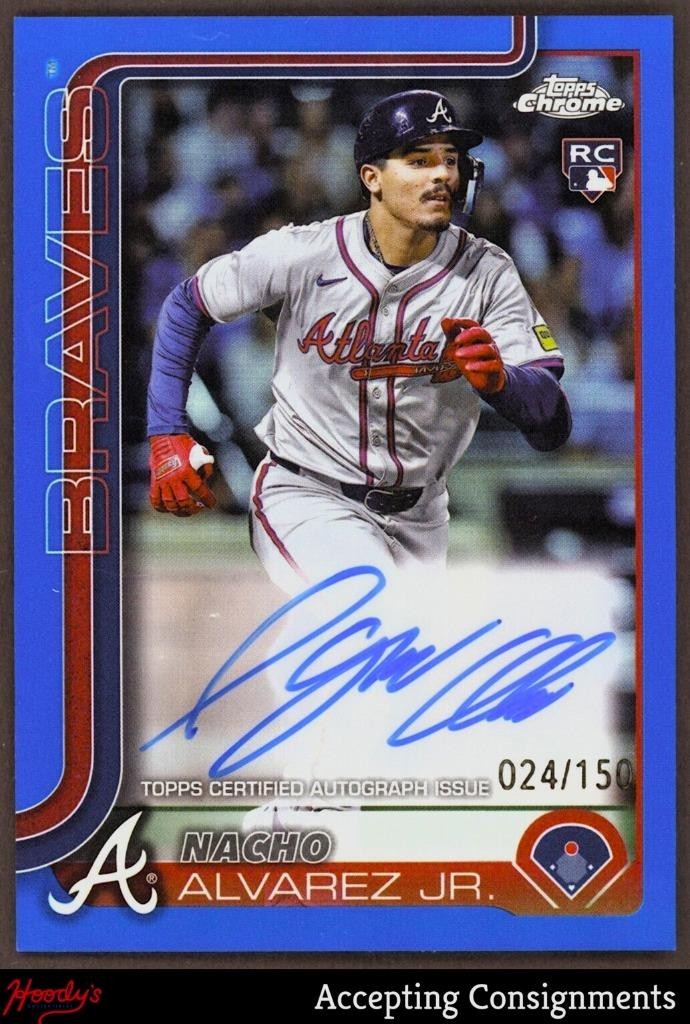 2025 Topps Chrome Blue Refractors #RANA Nacho Alvarez Jr. RC Rookie AUTO 024/150