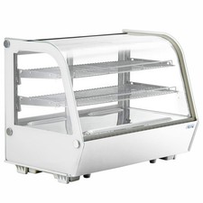 34 1/2" White Refrigerated Countertop Bakery Display Case with LED Lighting