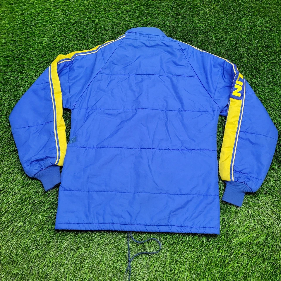 Vintage 70s Michelin Racing Puffer Jacket Small 21x28 Blue - Image 2 of 4