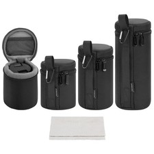 Camera Lens Case, Water Resistant Protective Pouch for DSLR Camera, 4 Size Th...