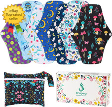 Reusable Bamboo Menstrual Pads Heavy Flow Washable Overnight Cloth Pad 7 Pack