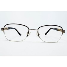 Sophia Loren Beau Rivage 63 Eyeglasses Womens Gold Half Rim Filigree 50-18-135