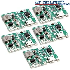5pcs Micro-USB TP4056 3.7V Charger Module w/ Step-up Boost 5V 9V 12V 27V DC UPS