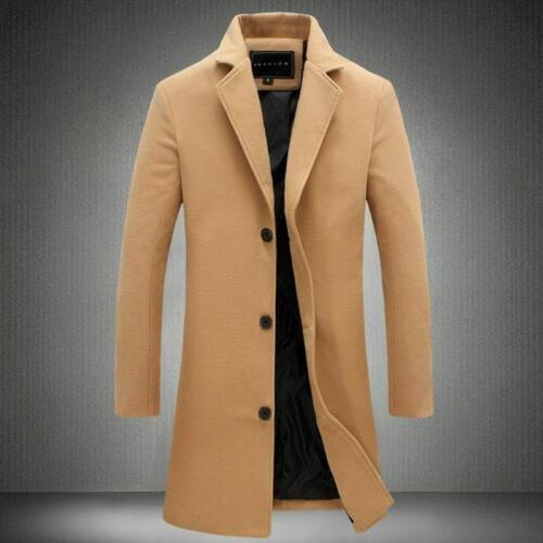 Herren Mantel Trenchcoat Business Jacke Winter Freizeit Einreiher Freizeit - Bild 15 von 16