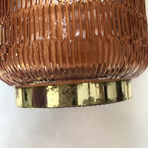 Vintage MOROCCAN VASE/TEA Light Candle LANTERN LAMP Amber Glass 10" Incl. Handle - Picture 7 of 10
