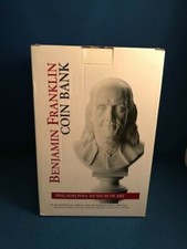 Vintage Benjamin Franklin Coin Bank after Houdon Philadelphia Museum of Art NIB