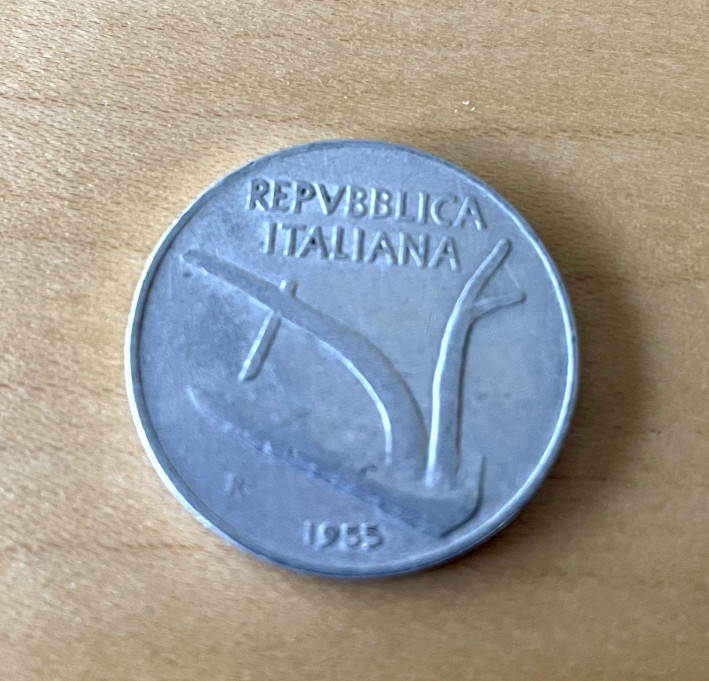 ITALY 1955  10 Lire Coin  Pre-Euro Free Shipping!