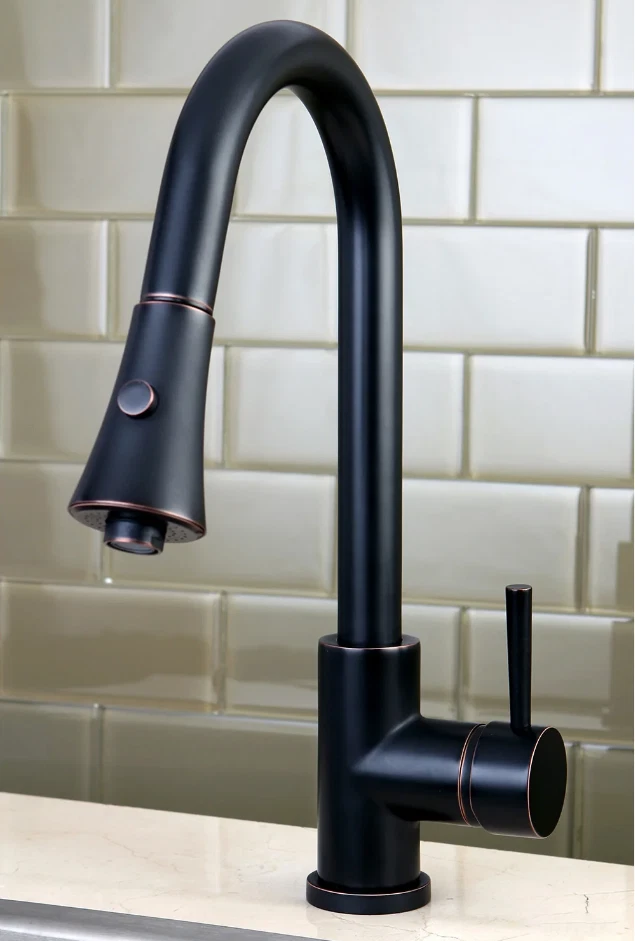 Grifo de cocina extraíble Gourmetier LS8726DL Concord de 1 manija en bronce de Nápoles Foto 3 de 4