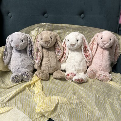 Jellycat Rare Collectible Bundle - 4 Medium Blossom Bunnies Brand new in hand  