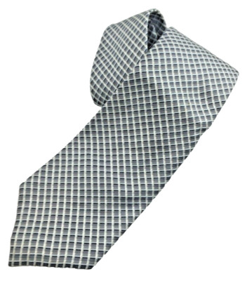 Marks & Spencer NWOT Grey Silver Shades Diagonal Geometric Designer Men's Tie