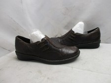 Clarks Bendables Brown Leather Zip Comfort Loafers Shoes Size 8 M Style 38519