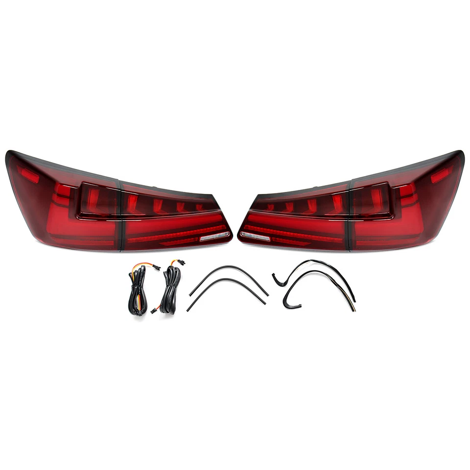 LED Tail Lights For 2006-2013 Lexus IS250 IS350 ISF Red Start UP Animation - Image 4 of 4