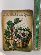St. Patrick  s Day Decor VINTAGE STYLE Die Cut Cardboard 5 X 7  