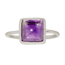 Natural Amethyst - African 925 Sterling Silver Ring Jewelry s.7 ALLR-29952