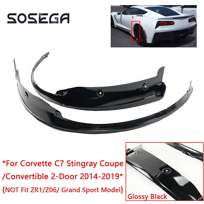 For Corvette C7 Stingray 14-19 Glossy 2Pc Rear Quarter Extension Wheel Arch Trim
