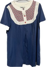 Vintage Shadowline Navy Blue Nightgown Size MEDIUM sleepwear pajamas nightie