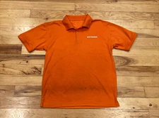 Whataburger Polo Golf Shirt Men Size Medium Restaurant Employee Orange Polyester