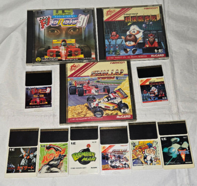 PC Engine Hu Card Lot Of 8 Games Working Bomberman R-Type Final Lap F1 Circus