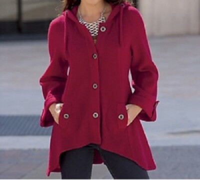 boiled wool swing coat