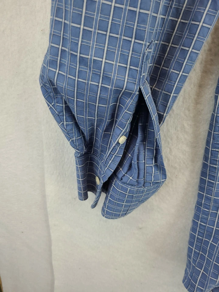 Camisa Greg Norman Azul A Cuadros Manga Larga Con Botones Para Hombre 2XB Foto 3 de 4