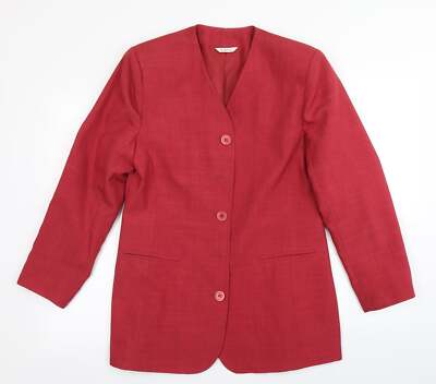 George Damen rotes Sakko Blazer Größe 12 geknöpft