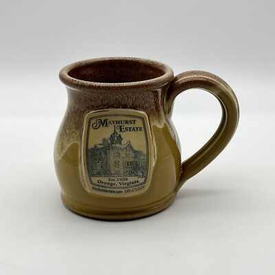 Mayhurst Inn Bed & Breakfast Deneen Pottery Drip Coffee Cup Mug Virginia Estate