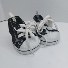 Build A Bear High Top Black & White Sneakers Shoes Teddy Converse Style BABW
