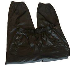 Kaelin Vintage Women  s Size 10 Black Track Nylon Pants Workout O3