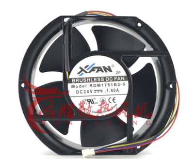 1PC XFAN 1.40A RDM1751B2-5 17251 24V 4-wire axial cooling fan #