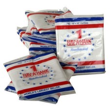 Sealed Single pack HAV-A-HANK White Handkerchief 16" x 16" Cut Size 100 Cotton