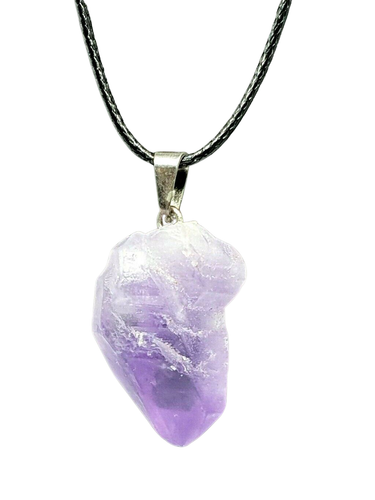 Raw Amethyst Crystal Necklace Pendant Freeform Natural Small Gemstone Spiritual - Picture 5 of 15
