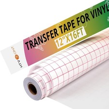 Transfer Tape for Vinyl -12" x 16 FT w/Red Alignment Grid Transfer Paper, Med...