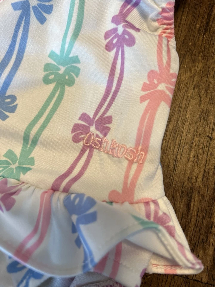Traje de baño vintage genuino OshKosh B'gosh con arcos pastel con volantes 12 meses EE. UU. Foto 2 de 4