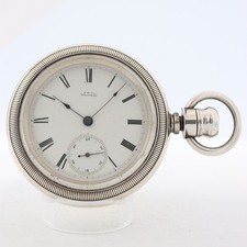 Antique 18 Size Waltham Hunter Config. Pocket Watch P.S. Bartlett Coin Silver